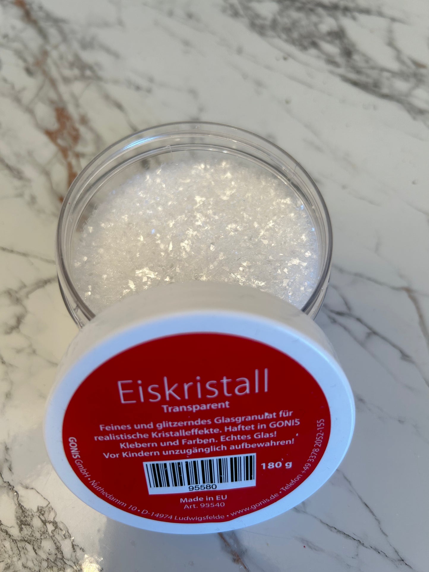 Eiskristall aus Glasgranulat Dose 180g