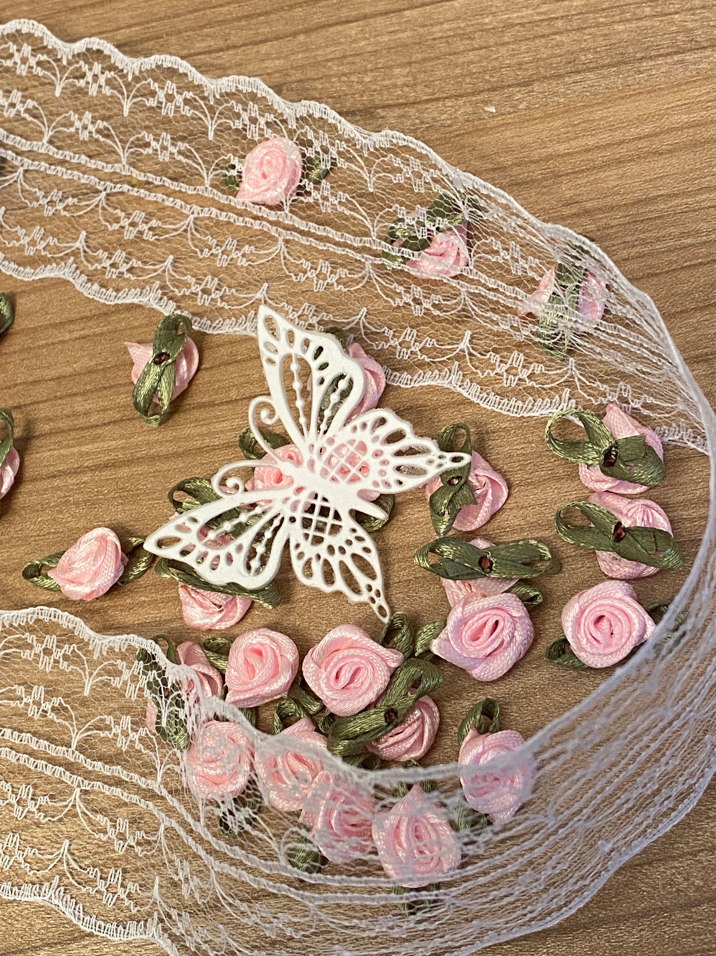 Stoffrosen rosa 10x
