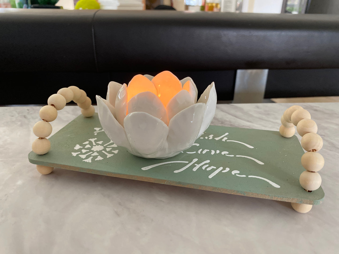 Bastelset Blumen Tablett