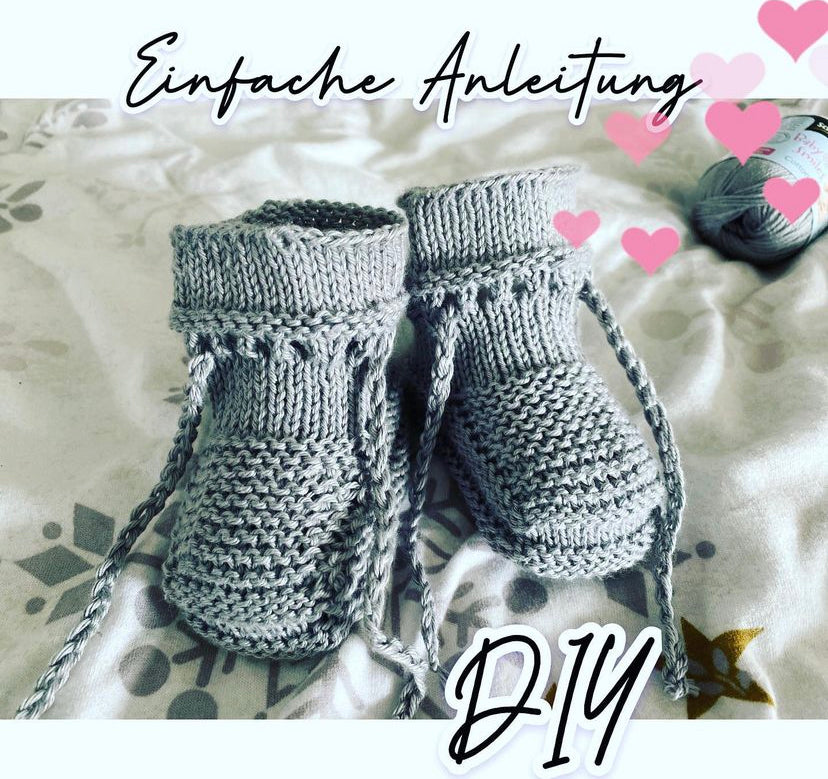 Strickanleitung Babyschuhe 0-4 Monate